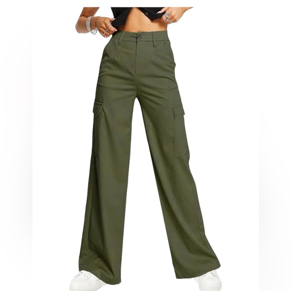 NWT•XXL•Clearflower Super Comfy Wide Leg Cargo Pants With Pockets - Picture 7 of 16